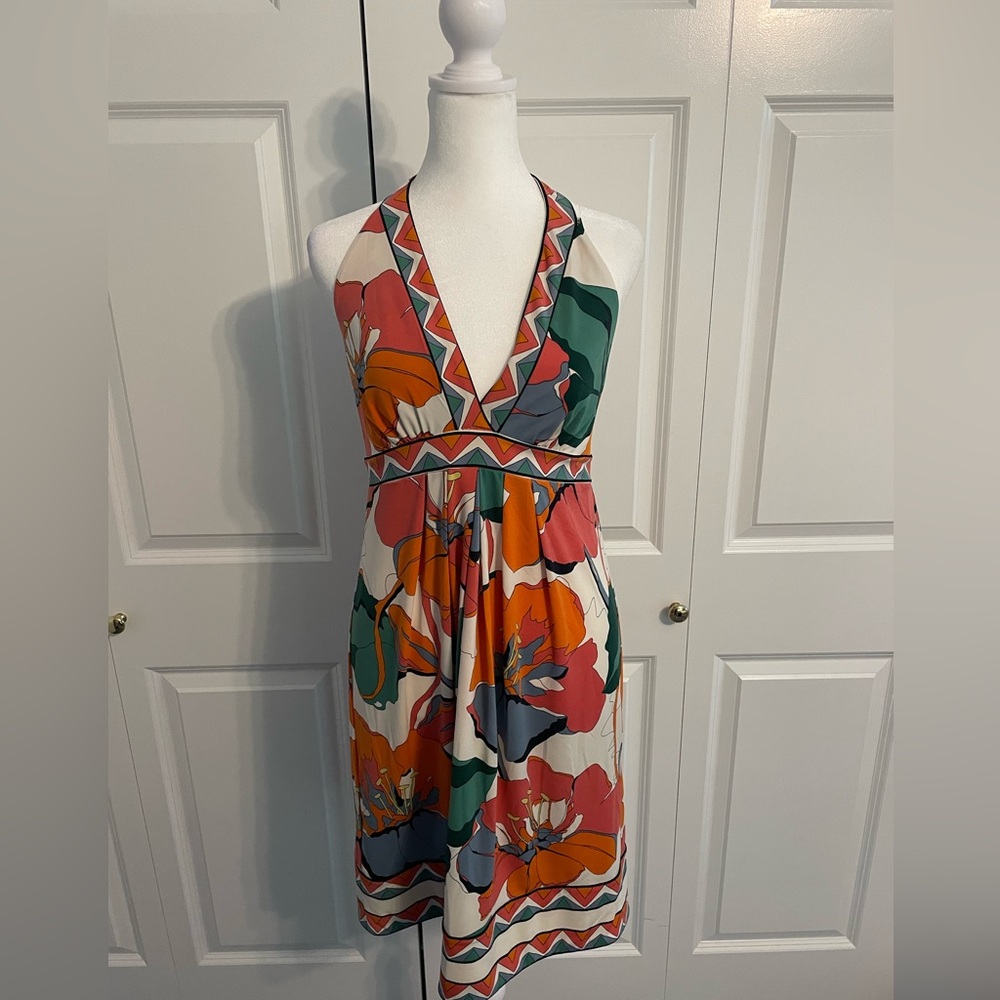 BCBG women’s abstract print halter dress